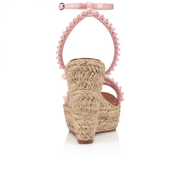 Christian Louboutin Mafaldina Zeppa 120 Rosy Pink Platform Wedge Sandal Heel 40 - Picture 11 of 12